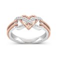 thumbnail image 1 of Infinity Heart Two Tone Anchor Rope Promise Ring 7 Rose Gold, 1 of 5