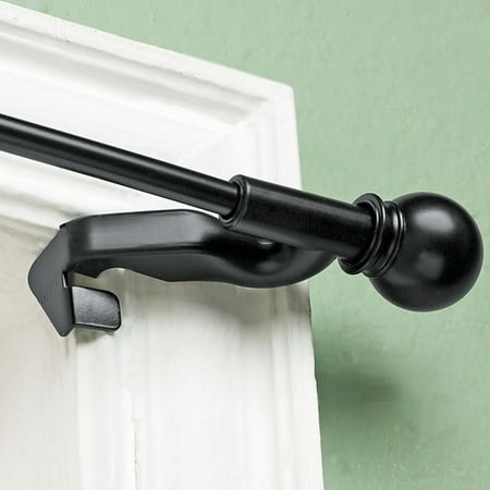 Twist & Fit Decorative Curtain Rod, Black