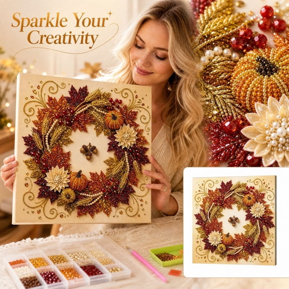 Halloween Diamond Art Kits for Adults, Pearl Art Kits for Adults, DIY Christmas Pearl Diamond Painting Art Kit, Holiday Home Wall Decor Paintings, Pearl Painting Kits Christmas Pearl Beads Art Craft