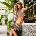 thumbnail image 2 of Easygdp Meditating Cute Horse para Vestido Transpirable de Mujer, Vestido Suelto de Manga Corta con Pliegues y Bolsillos para el Verano, 2 of 7
