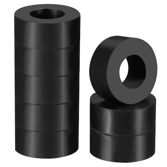 Uxcell Multi Purpose Rubber Spacer, 0.8" OD x 25/64" ID x 0.3" Thickness Anti-vibration Isolation Pad, Black, 16Pack