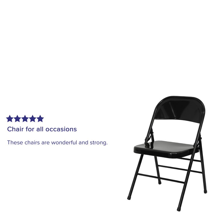 Flash Furniture Hercules Metal Folding Chair Black