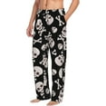thumbnail image 6 of Susaid black white Skull bone Print Mens Pajama Pants Set Sleep & Lounge Pants, PJ Bottoms with Pockets and Button Fly-XX-Large, 6 of 6