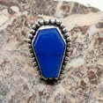 thumbnail image 2 of Blue Chalcedony Gemstone Metaphysical Coffin Ring, Wedding Ring, Statement Ring, Beautiful Gift For Women, Promise Ring, Anniversary Ring, Birthday Gift Ring For Her (Blue Chalcedony, Size 7), 2 of 9
