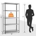 thumbnail image 4 of Costway 3PCS 74" 5-Tier Metal Shelving Unit Adjustable Heavy Duty Garage Storage Rack, 4 of 10