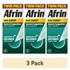 (3 pack) Afrin No Drip Severe Congestion Pump Mist Nasal Spray, 12 Hour Congestion Relief, 15 mL, 2 Count