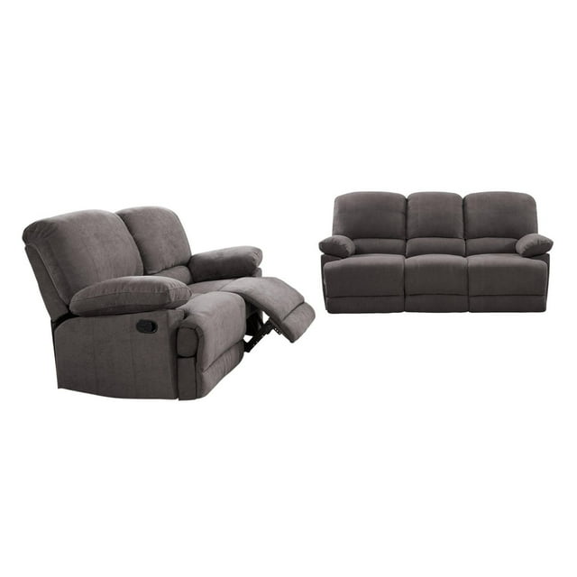 CorLiving Plush Reclining Chenille Fabric Sofa Set