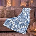 thumbnail image 6 of German Shepherd Toile Garden Blue White Porcelain, Peaceful Pet Portrait Pattern, Warm Flannel Blanket for Living Room and Reading Nook, Dog Lovers Friendship Gift, Pet Lover Home Decor, 6 of 9