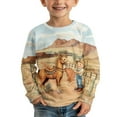 thumbnail image 3 of POLERO 2 Pack Western Cowboy Boys Long Sleeve Shirts 7-8 Years Soft Long-Sleeve T-Shirts Casual Basic Tees for Teen Girls Youth Winter Cloth, 3 of 6