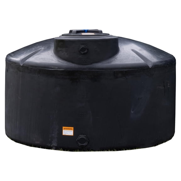 Norwesco 91" Vertical Above-Ground Water Storage Tank, 550 Gallon Capacity, Black