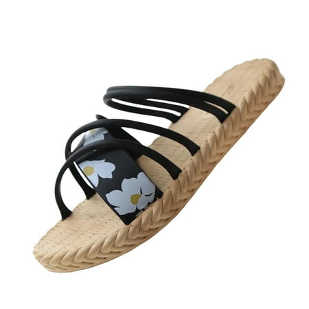 

ILJNDTGBE White Flat Sandals Women Ladies Platform Sandals Very Comfort Soft Sole Lightweight Custom Shoes Male Women Ladies Flat Sandals Slides Slipper