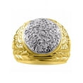 thumbnail image 1 of RYLOS Men's Rings Yellow Gold Plated Silver Gypsy Ring with 0.25 Carats Diamonds - Designer Jewelry for Man Size 7, 1 of 6