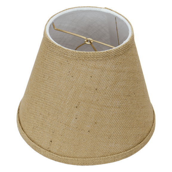 Fenchel Shades | 5" Top Diameter x 9" Bottom Diameter x 7 Slant, (Bulb Clip Attachment) Empire Lamp Shade - (Burlap Natural)