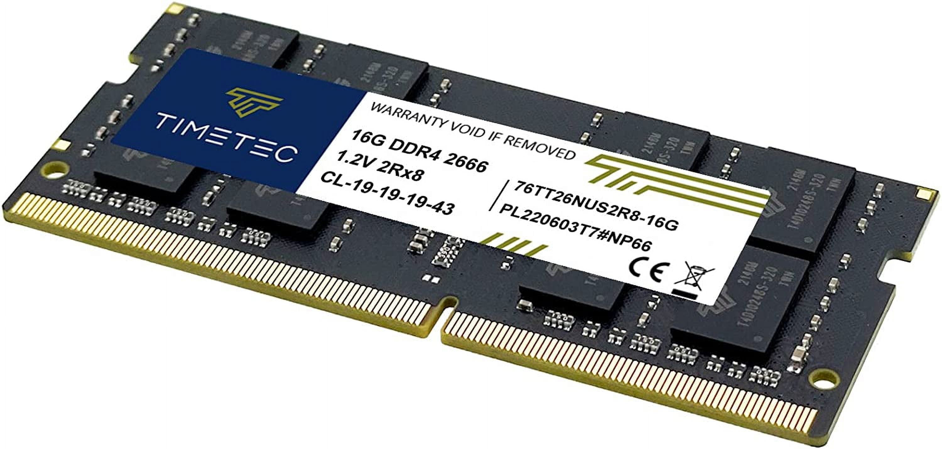 Timetec 32GB KIT (2x16GB) DDR4 2666MHz (PC4-2666V) PC4-21300 SODIMM Laptop RAM – 260-Pin 1.2V CL19 Non-ECC Unbuffered Memory Module for Laptop, Notebook, Mini PC, All-in-One