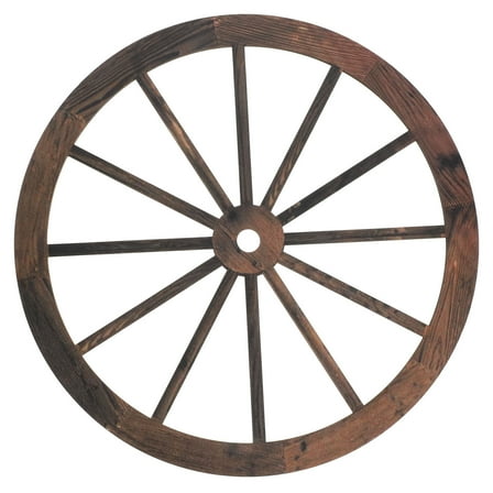SOPOTUTU Vintage Wooden Wagon Wheel Wall Art, Brown Rustic Home Decor, Easy to Install, Farmhouse Style Decoration