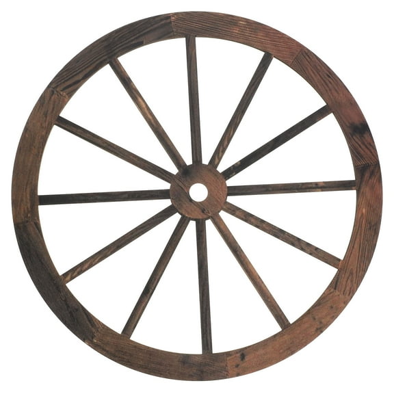 SOPOTUTU Vintage Wooden Wagon Wheel Wall Art, Brown Rustic Home Decor, Easy to Install, Farmhouse Style Decoration