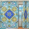 thumbnail image 2 of Coolnut Italian Majolica Tiles 55 x 78 In Sheer Gauze Window Curtain Panels for Living Room Bedroom Kids Room 2 Panels, 2 of 4