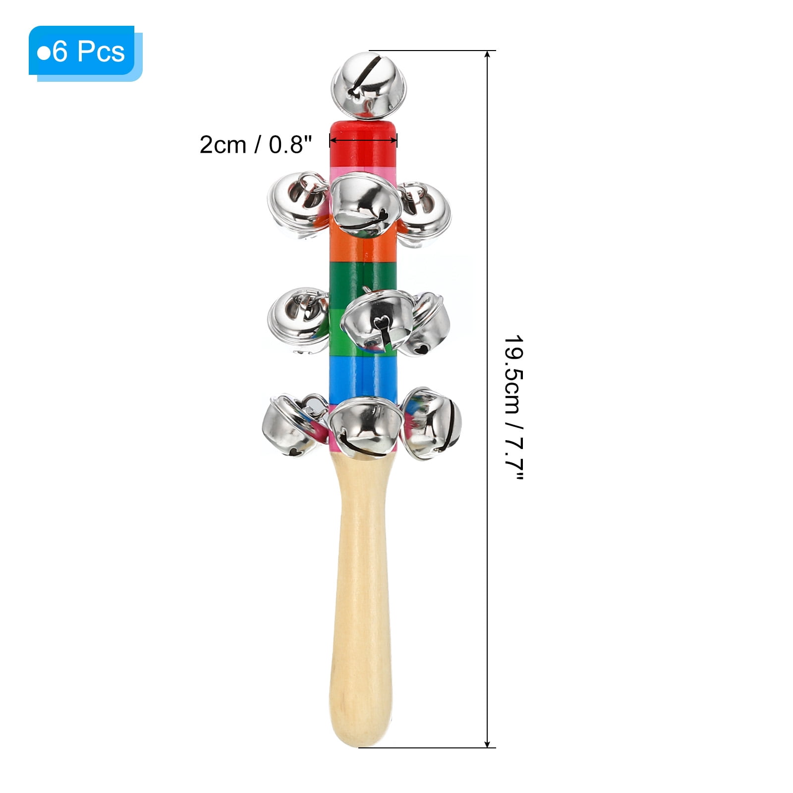 6pcs Hand Jingle Bells, Hand Bell Handheld Wrist Bells Sleigh