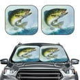 thumbnail image 2 of Salouo Largemouth Bass jumps out of water Pattern Car Windshield Sun Shade Foldable | Front Windshield Shade for Sun, Heat and UV Rays | Interior Sun Protection-Small, 2 of 6