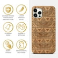 thumbnail image 4 of Case Yard Wooden Case Outside Soft TPU Silicone Slim Fit Shockproof Wood Phone Cover for Girls Boys Men and Women Supports Wireless Charging Pyramids Pattern Design case for iPhone-12/12-Pro, 4 of 7