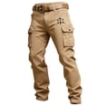 thumbnail image 3 of BUWTTED Men's Pants Western Cargo Casual Work Trousers with Multiple Utility Pockets Outdoor Daily Wear Khaki Pants XXXXL, 3 of 5