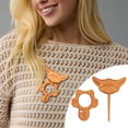 thumbnail image 1 of Dpityserensio Wooden Brooch-scarf-sweater Pin -decorative Fixed Buckle, 1 of 8