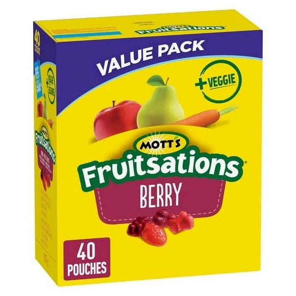 Mott's Fruitsations + Veggie Gluten Free Berry Fruit Flavoured Snacks, 907 g