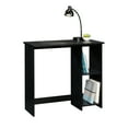 Mainstays Small Space Writing Desk with 2 Shelves, True Black Oak