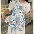 thumbnail image 4 of Cute Kawaii Backpack for School Kawaii Backpack with Kawaii Accessories Backpack Cute Aesthetic Backpack Japanese School Bag (Blue), 4 of 4
