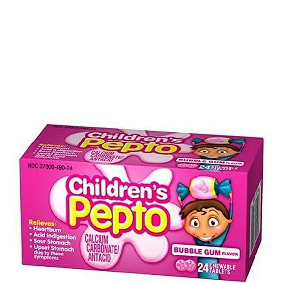 Pepto-Bismol Children Chewable Tablets, Bubble Gum Flavor - 24 Each, 4 Pack