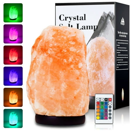 DAYBETTER Himalayan Salt Lamp, 16 Colors LED Salt Rock Lamps with Remote Control, 4 x 6 inches, 3.3-4.4 lbs, Natural Pink Salt Lamps Night Lights