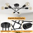 thumbnail image 4 of Neoglint Sputnik Chandelier, 6-Light Black Mid Century Flush Mount Ceiling Light Fixture with E26 Base for Dining Room Bedroom Foyer Hallway Living Room, 4 of 6