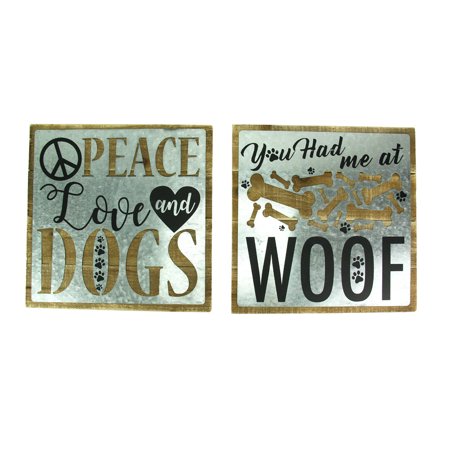 You Had Me At Woof Love And Dogs 2 Piece Rustic Wall Decor Set Love And Dogs 2 Piece Rustic Wall Decor