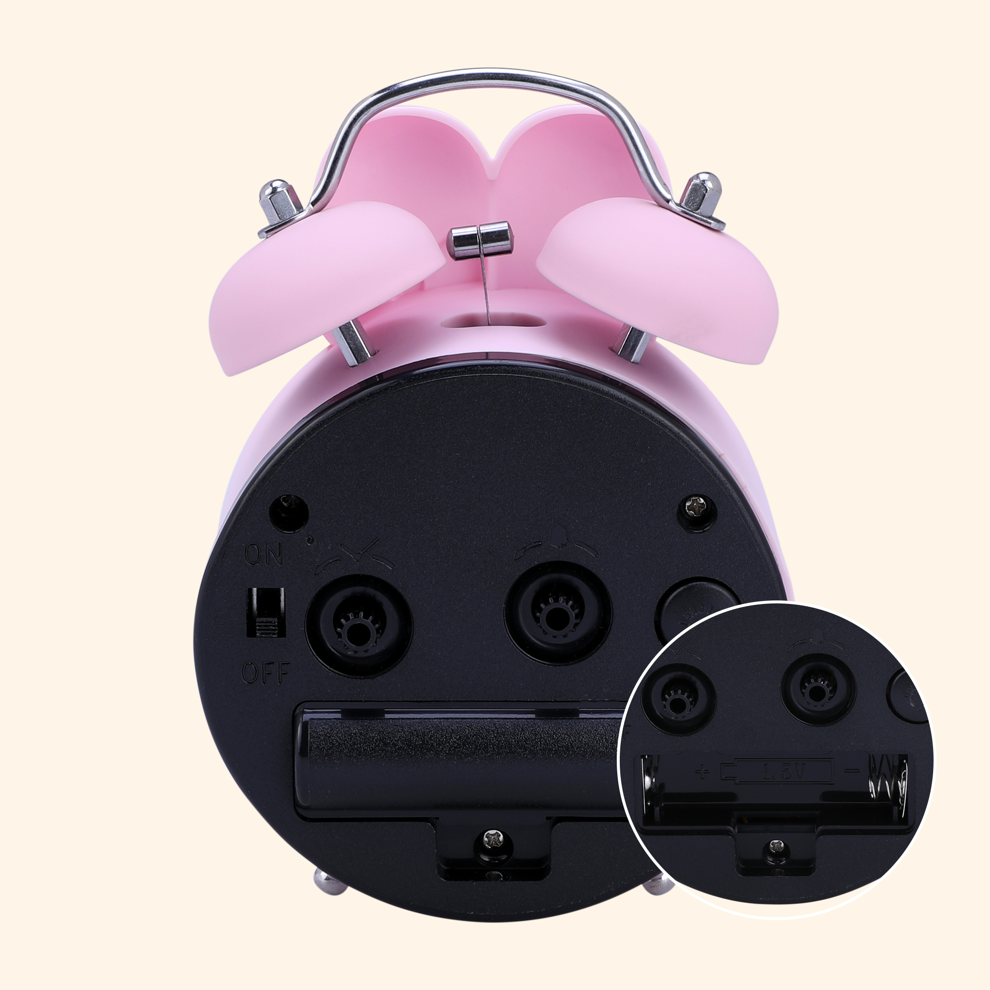 Unique Bargains Mechanical Loud Alarm Clock with Bunny Design Yellow 3.5"L x 2.2"W x 5.1"H