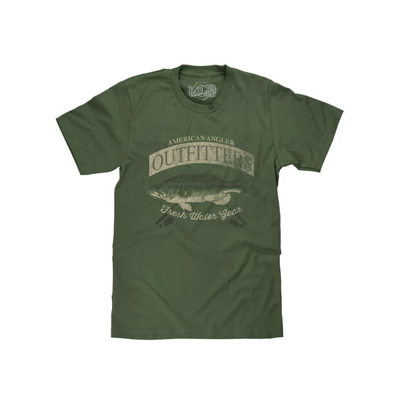BEAR RUN Men's Faded American Angler Outfitters Bass Fishing Shirt (L)