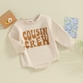 thumbnail image 2 of Bagilaanoe Newborn Baby Girl Boy Oversized Romper Sweatshirt Long Sleeve Bodysuits Letter Print Pullover 3M 6M 12M 18M Infant Casual Tee Tops, 2 of 7