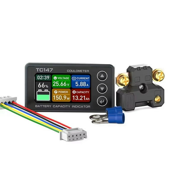 TC147 High- Color Screen Coulomb Meter, Battery Voltage and Current Meter, Lithium Battery Power Display Meter