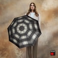 thumbnail image 5 of Knirps T.760 Automatic Long Stick Rain Umbrella in Check Black & White – Lightweight Cane Umbrella, 4in1 Canopy, Fiberglass Ribs & Steel Shaft, OEKO-TEX, Lacquered Round Handle, Wind-Tunnel Tested, 5 of 8