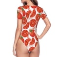 thumbnail image 3 of Uemuo Tomatoes Pattern Women's One Piece Short Sleeve Swimsuit Rash Guard Surfing Modest Quick-drying Swimsuit Beach Essentials-Small, 3 of 9