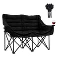 thumbnail image 6 of Lilypelle Oversized Double Camping Chair, Folding 2 Person Camping Chair Loveseat, Fold Up Double Camp Chair, Lawn Chairs, Camping Bench with Carrying Bag ,Black, 6 of 15