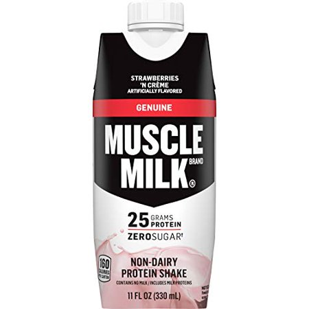 Muscle Milk Genuine Protein Shake, Strawberries 'N Cr??me, 25g Protein, 11 Fl Oz, 12 Pack