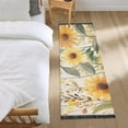 thumbnail image 3 of Yayeee Runner Rug for Bedroom 2'x6' Machine Washable Hallway Non Slip Mat, Beige Sunflowers, 3 of 8