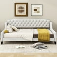 thumbnail image 2 of Euroco Full Size Tufted Daybed, Sofa Bed for Kids Teens Adults, Beige, 2 of 11