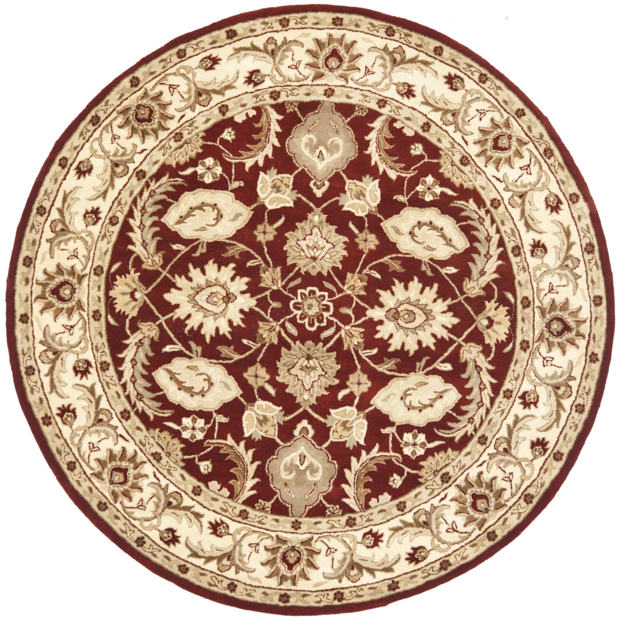 SAFAVIEH Royalty Taylor Traditional Wool Area Rug, Red/Ivory, 8' x 10'