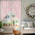 thumbnail image 5 of Easter Rabbit Swag Kitchen Curtain Valances, Cute White Bunny Carrots Pink Background Rod Pocket Curtains Window Treatment Decor Valances for Bedroom Bathroom, 2 Panels 36 x 63 Inch, 5 of 9