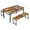Rustic Brown, variant on SYNGAR 3-Piece Modern Rustic Medium Density Fiberboard Steel Dining Table with Benches, Brown