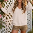 thumbnail image 5 of Horkkom Sweaters for Women V Neck Pullover Sweaters Casual Loose Solid Color Trendy Fall Sweaters L, Gifts for Women, 5 of 7