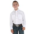 thumbnail image 1 of Camisa Wrangler Dress Western Solid Snap de algodón blanco para niños, 1 of 2