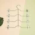 thumbnail image 5 of Plastic Clothes Hangers, Furenl Skirt Hanger Multi-Layer Saver Women's Skirt Hanger with Clips Comes with Two Non-Slip Coated Clips for Hanging Skirts, Pants, Jeans and Work Pants., 1 Clothes Hanger, 5 of 9