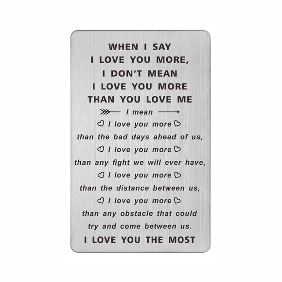 Tarjeta para billetera TANWIH de acero inoxidable, regalo romántico de amor
